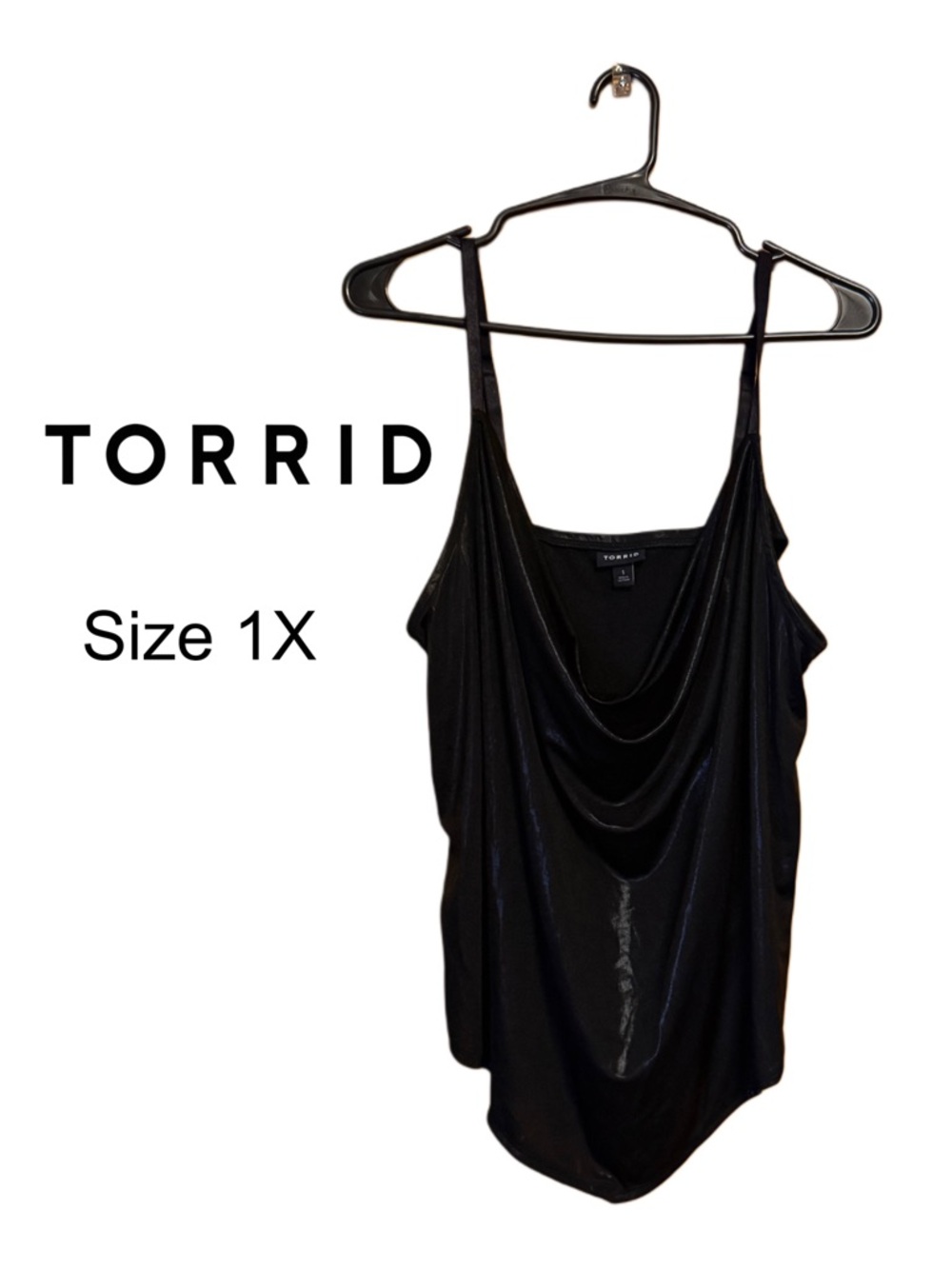 🖤✨ Luxe Torrid Shimmer Cowl Neck Tank 1X Sexy Date Night Glam Top ✨🖤